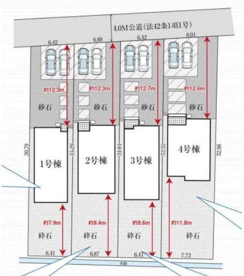 河北町谷地【建売住宅】2号棟の区画図|区画図