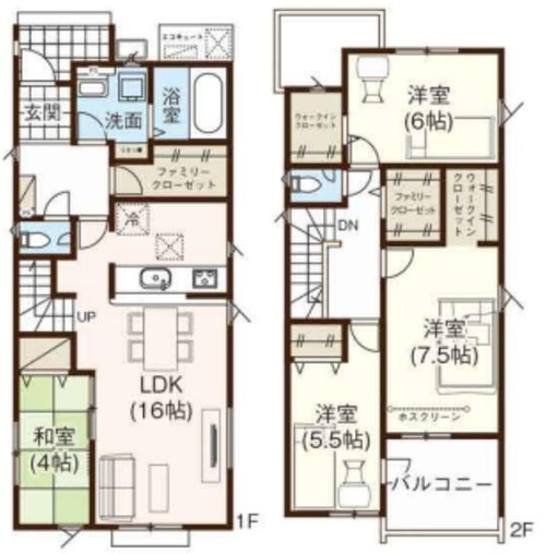 河北町谷地【建売住宅】3号棟の間取り|間取り図