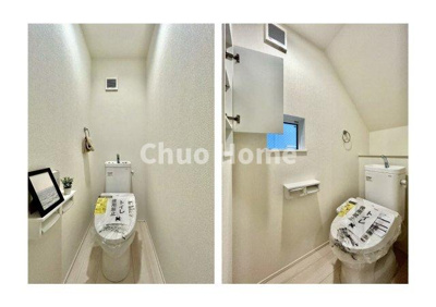 【トイレ】 | 葛飾区西水元2丁目新築分譲住宅 | 【トイレ】 温水洗浄便座機能付きトイレ。温水洗浄便座は清潔にお使いいただくための大切なアイテムです。