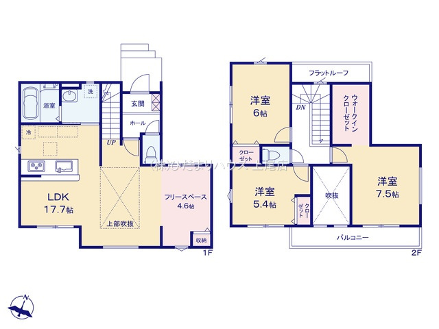 桶川市加納1期　新築戸建　クラフトピット01の間取り|3LDK