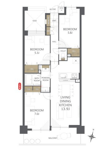 【間取り】ダイアパレス東海田 