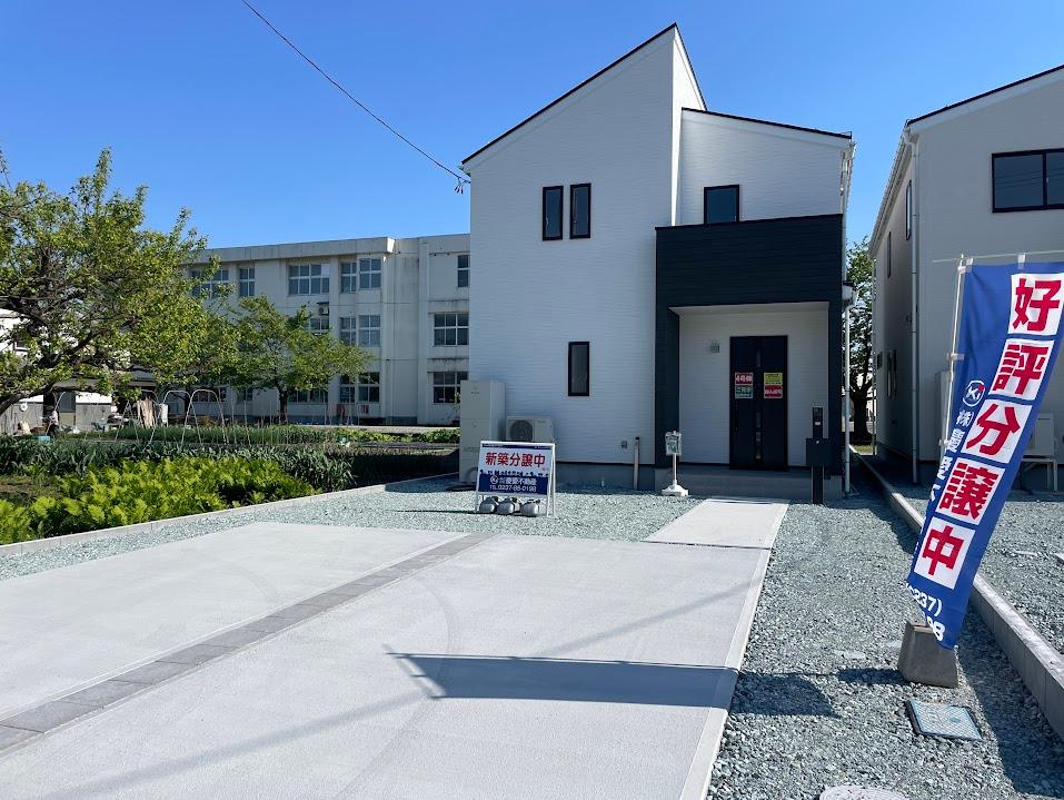 河北町谷地【新築建売住宅】4号棟の外観|現地外観写真。ご予約受付中！