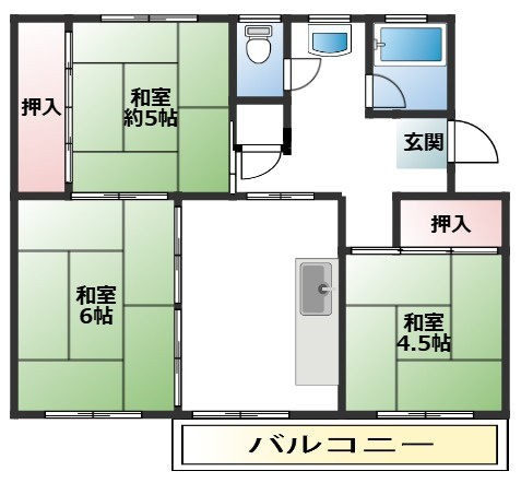 高塚団地2街区1号棟の間取り