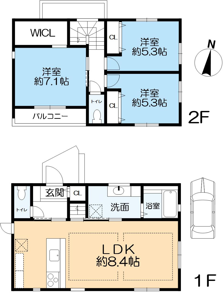 東灘区鴨子ヶ原3丁目新築一戸建の間取り