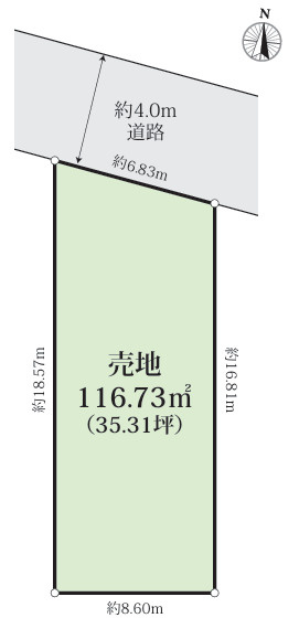 平塚市東真土　売地の土地図