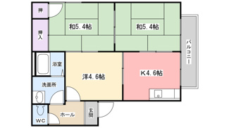 【間取り】 | ツイン・ベル | 2階の角部屋です