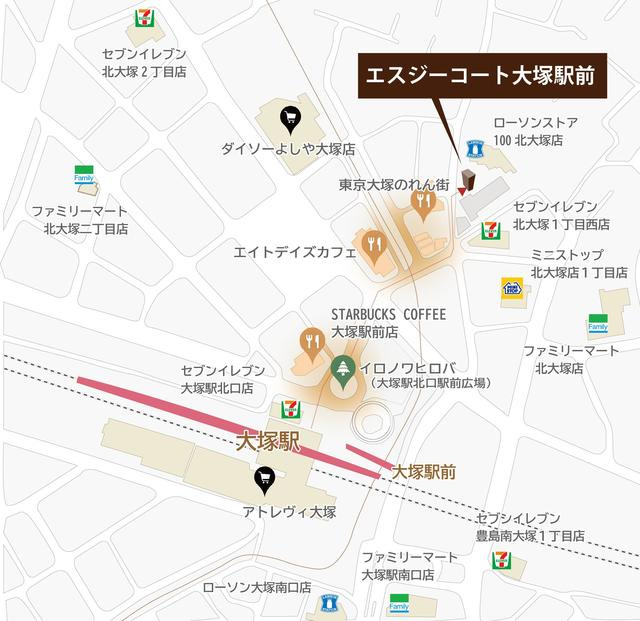 エスジーコート大塚駅前の地図