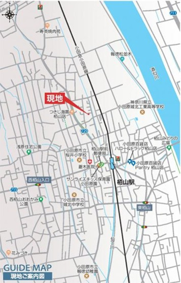 【地図】 | 小田原市曽比　小田急栢山駅まで徒歩7分