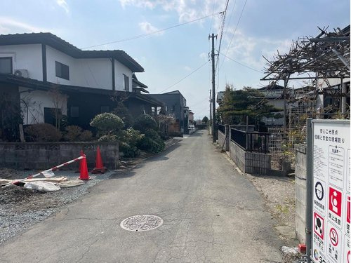 東根市神町東【新築建売住宅】2号棟の前面道路含む現地写真|前面道路になります。