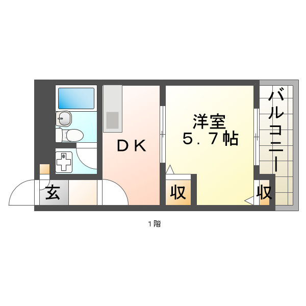 クレスタ舞子の間取り|間取り反転です。