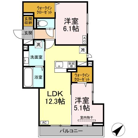 プレミア西条中央Ｂ棟の間取り