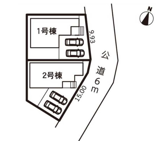 【同施工物件ご案内可能】知多市寺本台3丁目 全2棟の区画図|全体区画数｜全2棟
◆駐車2台可能！(但し、車種による)
◎まずは、お気軽にお問い合わせください。現地を案内しながら周辺環境も見て頂けます。