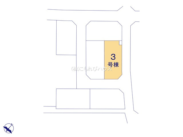 鴻巣市松原　新築一戸建て　リーブルガーデン　03の区画図|3号棟