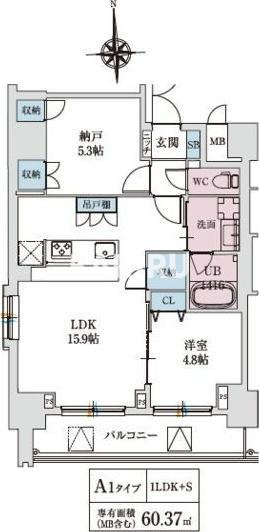 スプランディッド上本町WESTの間取り