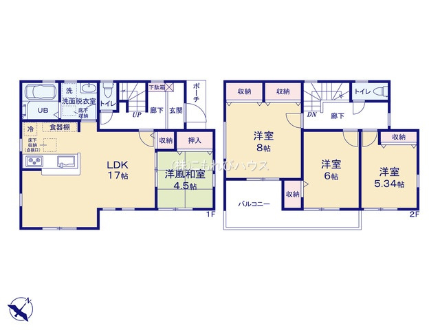 鴻巣市松原　新築一戸建て　リーブルガーデン　04の間取り|鴻巣市松原　新築一戸建て　リーブルガーデン　04、4LDK、土地面積148.17m2、建物面積101.02m2