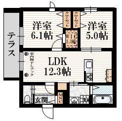 Ｓｈａｉｎ　Ｍｕｔｓｕｍｉの間取り