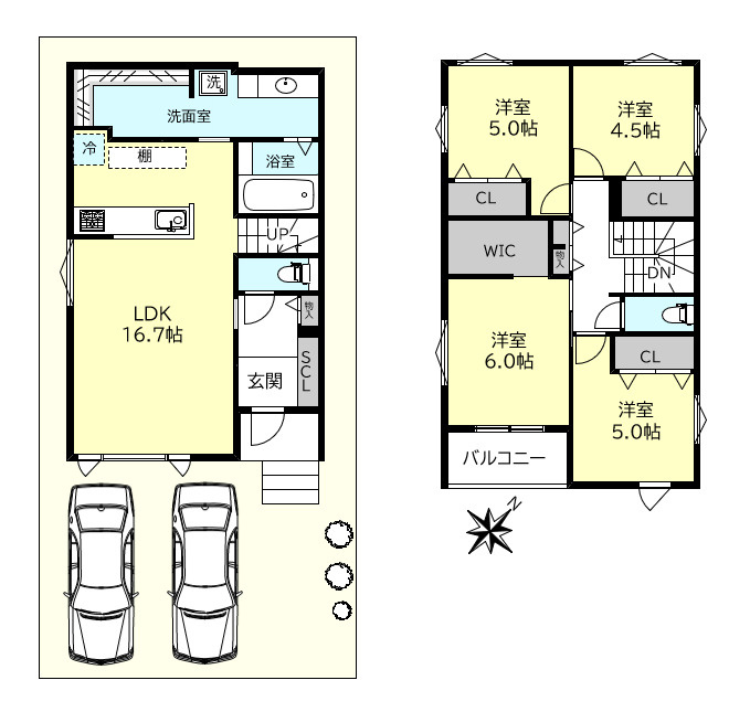 神戸市西区池上1丁目　新築戸建の間取り