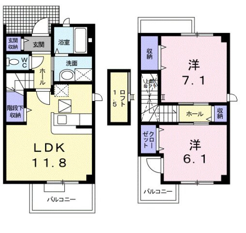 グランデカメリア山の手Ⅱの間取り