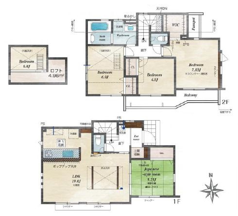 【間取り】 | 東久留米市前沢３丁目　新築戸建て　１０号棟 | 南向きで陽当り良好、陽射しサンサン明るいお家