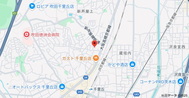 クラシスト千里丘上の地図
