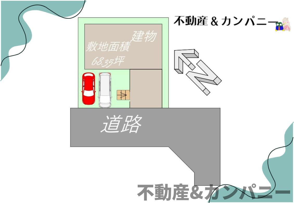 南白水の広々メーターモジュール築15年のおうち！！の区画図|大きな車並列で２台可能！
