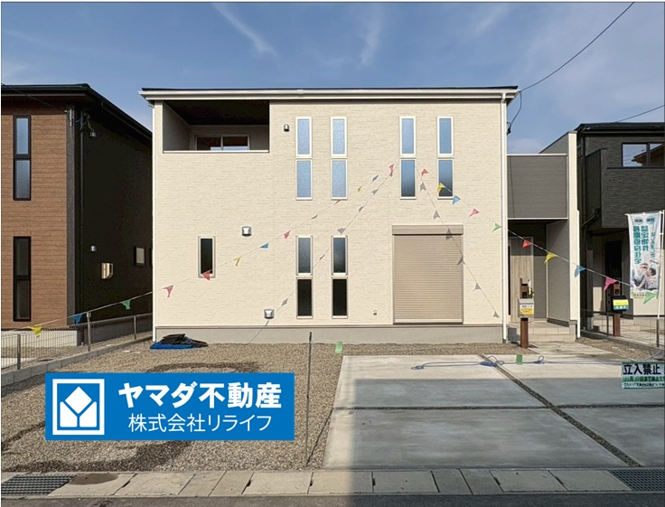 リーブルガーデン　岐阜市西鶉　全5区画分譲の外観|■2号棟
■YAMADA電機の　ヤマダ不動産　株式会社リライフ　岐阜店■
省エネ・耐震性◎の一建設の家。　
日本の風土に調和する木造軸組工法。フラット３５はＳＡを取得！１０年間の金利優遇あり！　