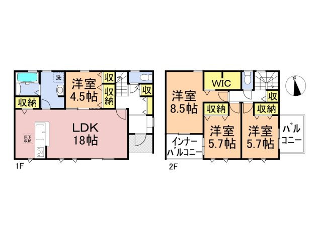 リーブルガーデン　岐阜市西鶉　全5区画分譲の間取り|■2号棟　■ヤマダ不動産　株式会社リライフ　
■夢のマイホーム購入をフルサポートします！