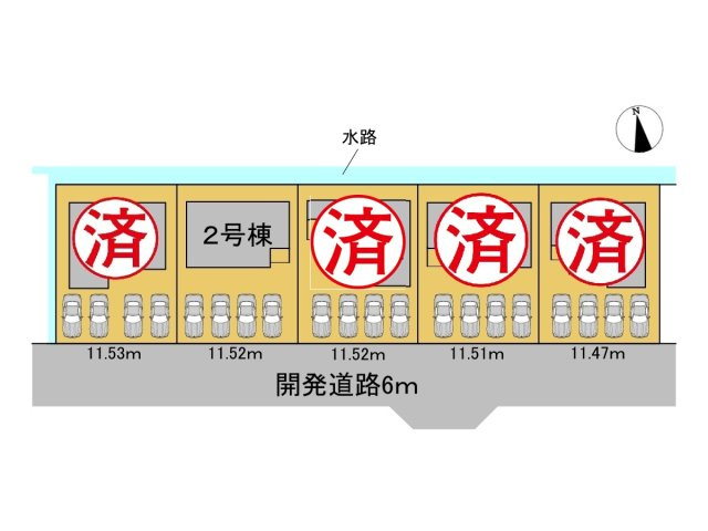 リーブルガーデン　岐阜市西鶉　全5区画分譲の区画図|■区画図
■YAMADA電機の　ヤマダ不動産　株式会社リライフ　
いつでもお問合わせ下さい。