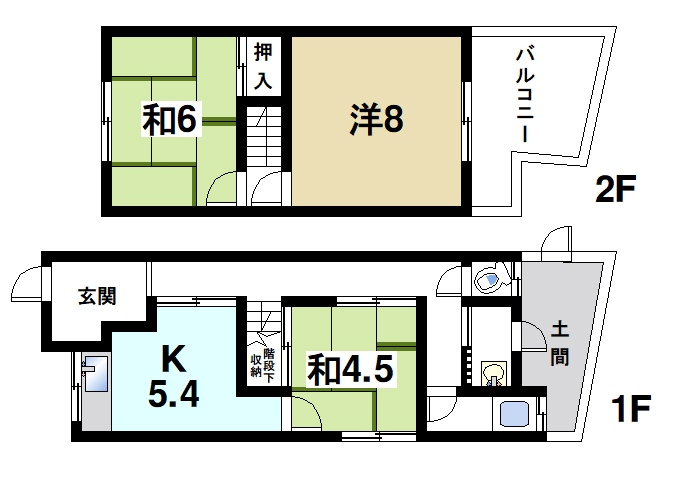 奈良県大和郡山市柳町　戸建の間取り|3Kの間取りになります