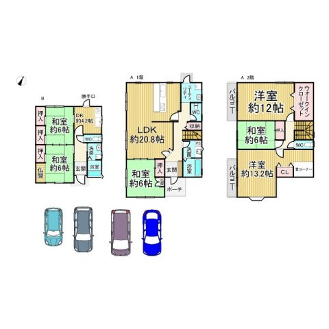 泉佐野市上之郷戸建（2棟）の間取り