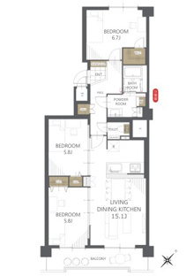 【間取り】クリーンリバー白石本通 