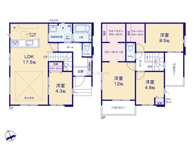 水戸市東台1期　新築戸建　3号棟の間取り
