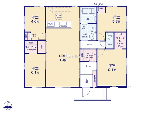 水戸市東台1期　新築戸建　4号棟の区画図