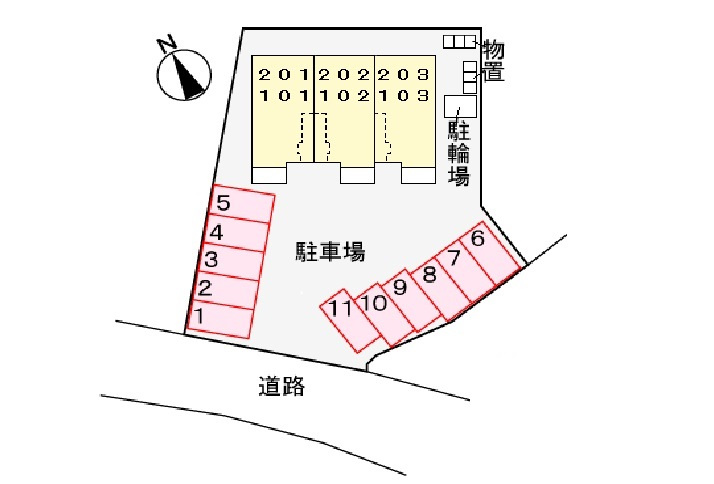 プリムヴェール大館の区画図