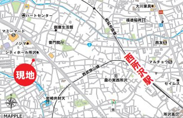 仲介手数料無料　フラッツ西所沢の地図