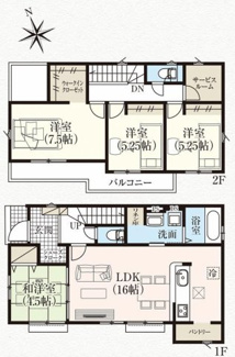 【間取り】 | 【仲介手数料無料！！】府中市紅葉丘１丁目　新築戸建て（全1棟）1号棟　5480万円
