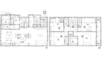 【間取り】 | 佐伯区五月が丘5丁目　全2区画　NO2 | 18.75帖リビング☆２階4室☆ファミリー4LDK☆クローゼット☆ウォークインクローゼット