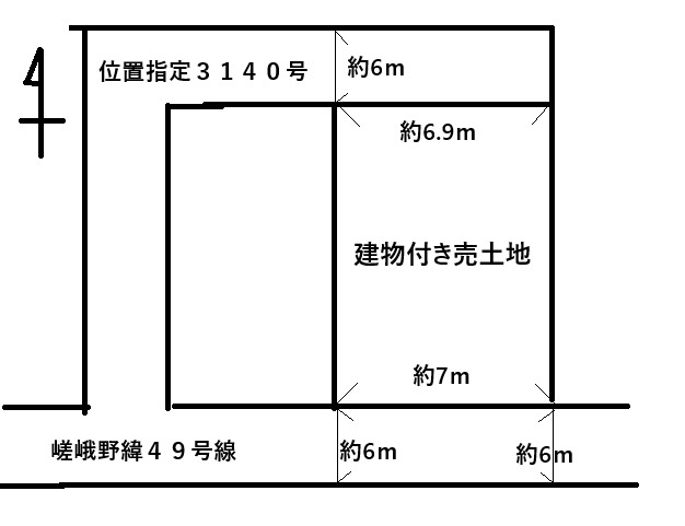 京都市右京区太秦西野町の売地の土地図