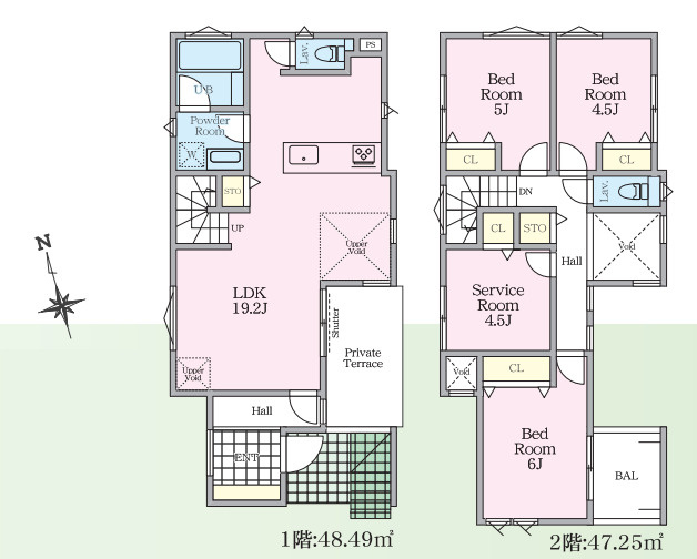 藤沢市石川　新築戸建　全2棟2号棟の外観