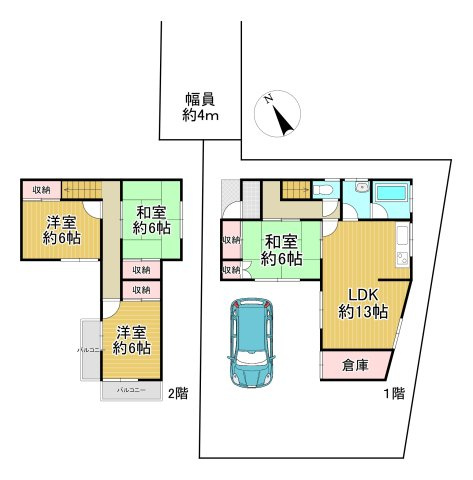 -三丁目不動産-深谷市東方　中古戸建の間取り