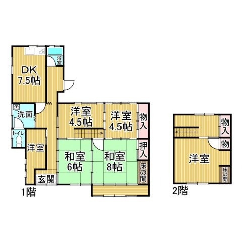 泉南郡岬町淡輪古民家の間取り