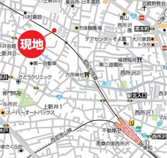 仲介手数料無料　レクシオ西所沢の地図