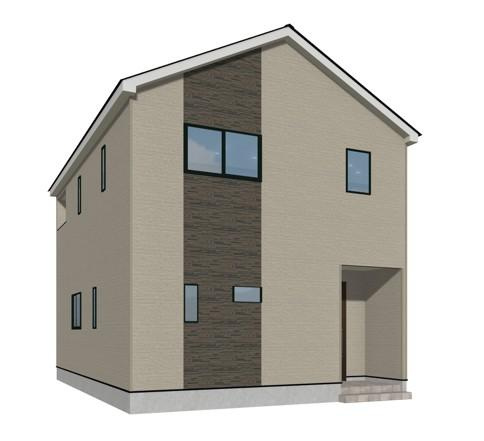 山形市小白川町2号棟【新築建売】の外観パース|2号棟完成予想図！早期予約受付中です！