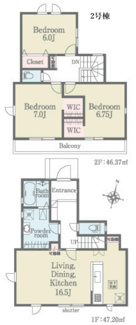 【間取り】 | 【仲介手数料無料！！】日野市大坂上2丁目　新築戸建て（全3棟）2号棟　5180万円 | 2号棟