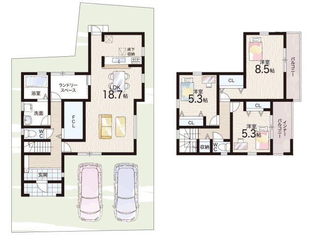 姫路市奥山　第4期　新築一戸建ての間取り|2号地