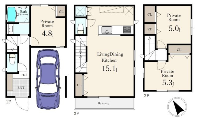 板橋区蓮沼町 限定1区画の土地図＋建物プラン例|自由設計にて建築できます
建物ボリュームの参考にされてください♪
建物面積83.41㎡
建物価格2050万円(税込)