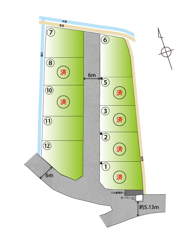 ライフフィールド太田Ⅶの区画図
