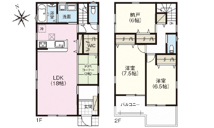広島市西区南観音８丁目　新築一戸建て(全5棟)の区画図