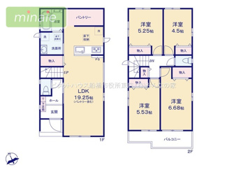 【間取り】 | パントリー　並列2台駐車可　船橋市咲が丘３　全2棟　B号棟