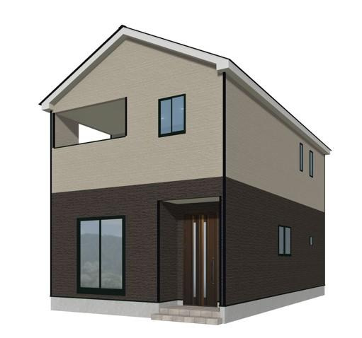 山形市西田第10【新築建売住宅】の外観パース|1号棟完成予想図！早期予約受付中です！